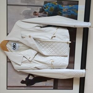 GBG White moto jacket S